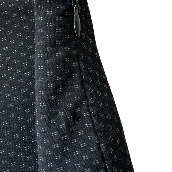 Anthropologie Elevenses Navy Geometric Patterned Skirt Lined Lace Trim Romantic - Picture 7 of 13